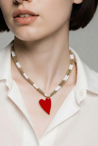 Collana righe bianche oro - collana,