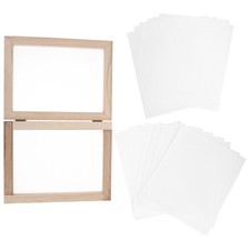  1 set di stampi e traverse in legno per la fabbricazione di carta in formato A5