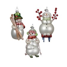 PUPAZZO DI NEVE IN VETRO 13 CM