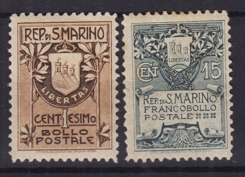San marino 1907 - marino, stemmi