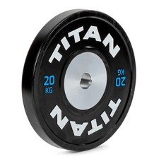 Titan Fitness 20 KG Piastre Paracolpi Singole Elite Competizione, Piastra Olimpica Nera