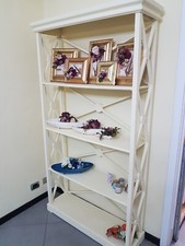 libreria scaffale lavorato in legno massello verniciato 4 piani mis.h200x.100x40