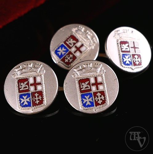 Gemelli vintage stemma argento