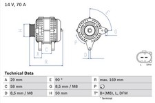 BOSCH 0 986 048 891 ALTERNATORE PER SEDILE,SKODA,VW