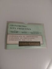 Certificato X GIRARD PERREGAUX-CHRONOMETER HF-GYROMATIC-anni 70 -CERTIFICATO