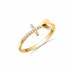 Anello cuore e croce donna in