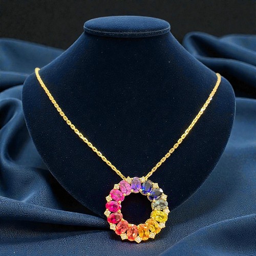 Collana unisex multi zaffiro