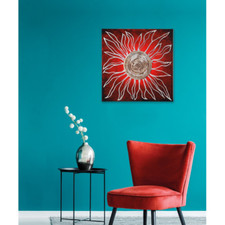 QUADRO SOLE ROSSO DECORATO