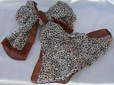 Tigre Leopardo elegante SCIARPA FOULARD ESTATE,donna,SCARF MARRONE