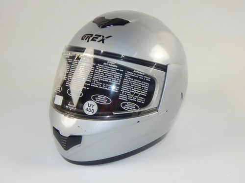 Grex casco moto argento - casco,