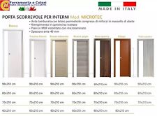Porta Scorrevole Legno Liscia Cieca MICROTEC Porte Per Interni Casa Serratura