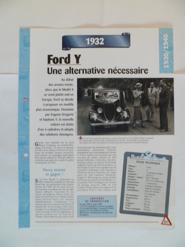 Carte fiche auto - ford,