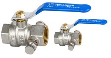 Valvola a sfera con svuotamento sfiato 1/2", 3/4" 30 bar