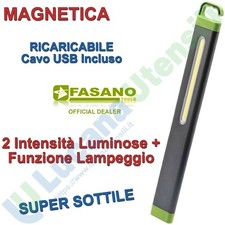 Lampada a LED Ricaricabile Officina FASANO Portatile Magnetica e Gancio FGA 206
