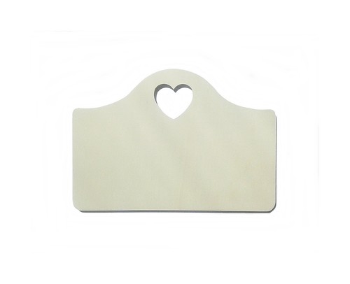 Targhetta legno cuore - in,