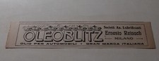 Pubblicità originale Oleoblitz. Olio Per Automobili (1915)