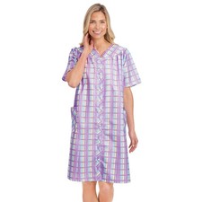Plaid Snap Front Robe