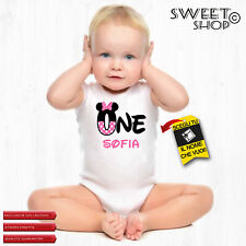T-shirt maglietta body ONE PRIMO COMPLEANNO BABY PERSONALIZZATO NOME Idea Regalo
