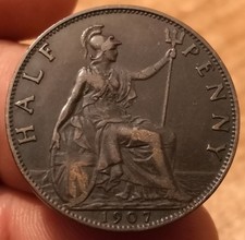 Moneta Half Penny 1907, Great