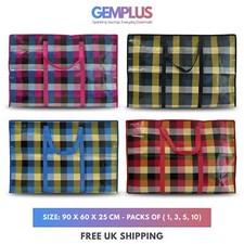 GEM+ | XXL Forte Jumbo Riutilizzabile Lavanderia Shopping Bag Zip Stoccaggio Grandi Dimensioni