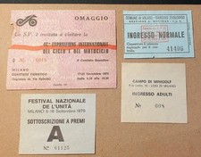 Vintage Lotto Di 4 RARISSIMI BIGLIETTI Ingresso Di Luoghi A MILANO