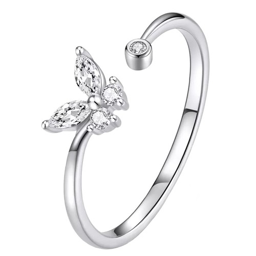 Anello farfalla argento - anello, in