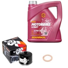 Kit filtro olio BMW K 1200 S ABS K12S/K40 2008, MANNOL 10W40 4L, K&N
