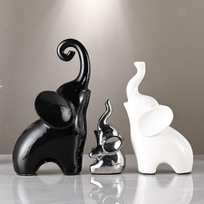 3 pezzi sculture di elefanti