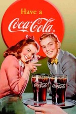 Poster Manifesto Locandina Pubblicità Coca Cola U.S.A.  Stampa Vintage 50x70 Cm.