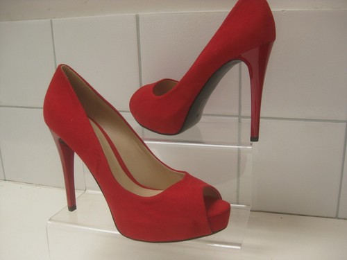 Scarpe stiletto rosse peeptoe - scarpe,