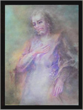 stupendo ritratto di San Giuseppe con giglio pastello carta anni70 50x70