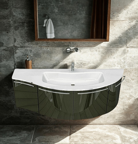Mobile bagno curvo 156 - mobile, cm