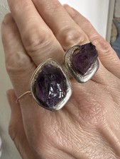 Sterling silver amethyst ring - amethyst,