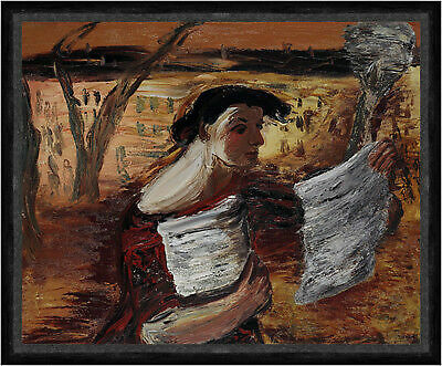 Woman with leaflets - woman,