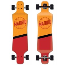 MADRID SPADE TOP-MOUNT WORLD ARANCIONE/ROSSO 39” - LONGBOARD COMPLETO - NUOVO -