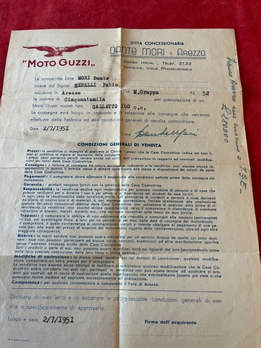Documento storico moto - storico, guzzi