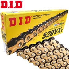 DID Kette für Brixton Glanville 250 X ABS 2019 X-Ring 520VX3 gold/schwarz Clip