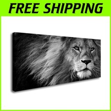 Arte da parete con cornice in legno leone - decorazione soggiorno