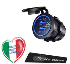 QC3.0 Presa USB per Auto Doppio USB con Interruttore Touch 12V / 24V  2 Porte