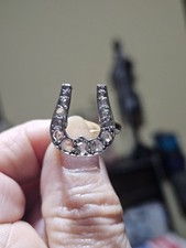 Anello Raro  Antico Oro Giallo bianco 18 kt ferro cavallo diamanti