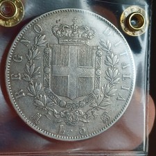 Moneta Silver 5 Lire 1871