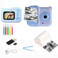 Fotocamera per bambini stampa istantanea, fotocamere digitali Polaroid vernice a colori - 32 GB di memoria auto