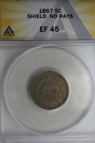 1867 anacs 45 scudo no - ef,