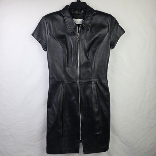 Mini abito donna nero pelle - abito, s