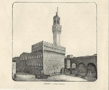 Stampa antica FIRENZE Palazzo