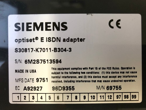 Adattatore isdn siemens hicom - isdn,
