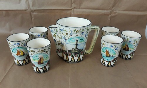 Caraffa bicchieri ceramica - 6,