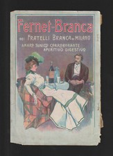 FERNET BRANCA FERNET-BRANCA PAGINA PUBBLICITA' ADVERTISING CM. 25 X 17  DEL 1909