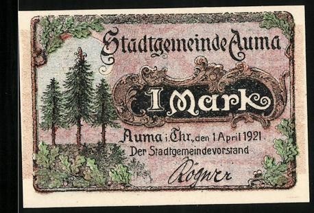 Notgeld auma thr 1921 - notgeld, 1921,
