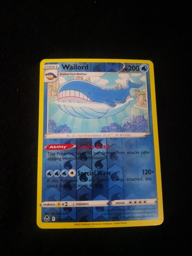 Wailord swsh12 038 195 silver - wailord, 038/195